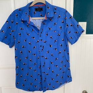 Button up tshirt with toucans
